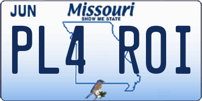 MO license plate PL4R0I