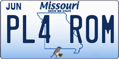 MO license plate PL4R0M
