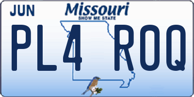 MO license plate PL4R0Q