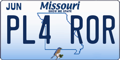 MO license plate PL4R0R