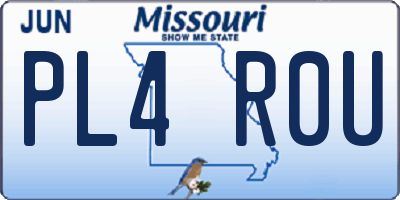 MO license plate PL4R0U