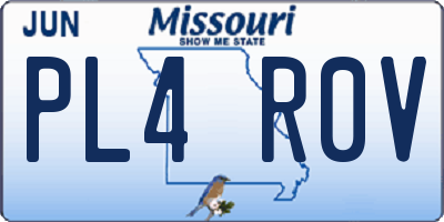 MO license plate PL4R0V