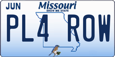 MO license plate PL4R0W