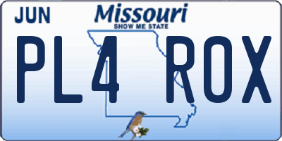 MO license plate PL4R0X