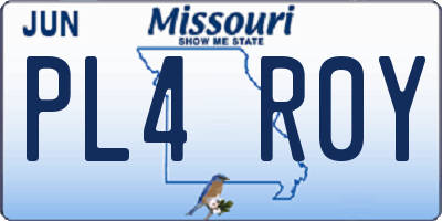 MO license plate PL4R0Y