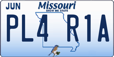 MO license plate PL4R1A