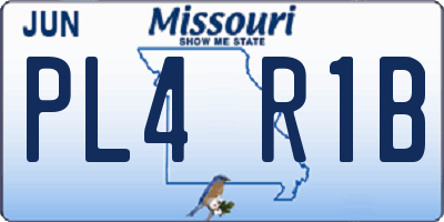 MO license plate PL4R1B