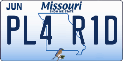 MO license plate PL4R1D