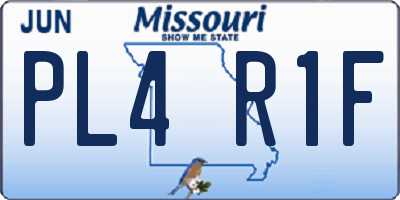 MO license plate PL4R1F