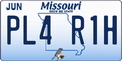 MO license plate PL4R1H