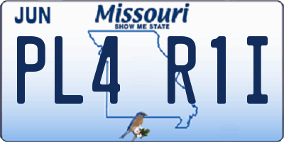 MO license plate PL4R1I