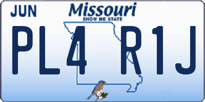 MO license plate PL4R1J
