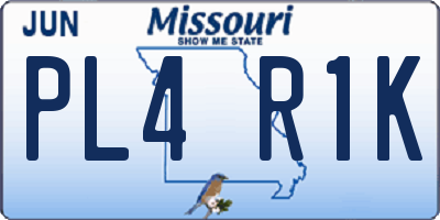 MO license plate PL4R1K