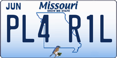 MO license plate PL4R1L