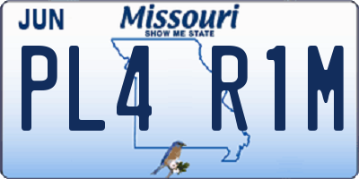 MO license plate PL4R1M