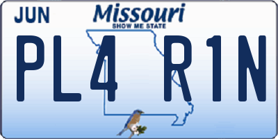 MO license plate PL4R1N