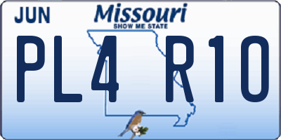 MO license plate PL4R1O