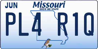 MO license plate PL4R1Q