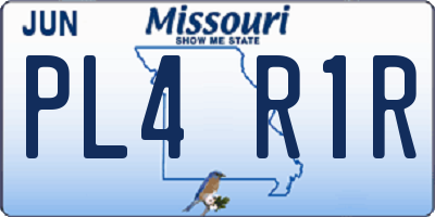 MO license plate PL4R1R