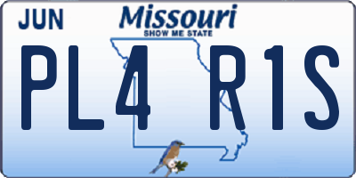 MO license plate PL4R1S