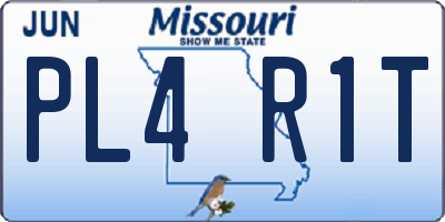 MO license plate PL4R1T