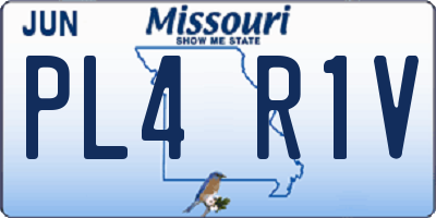 MO license plate PL4R1V