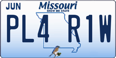 MO license plate PL4R1W