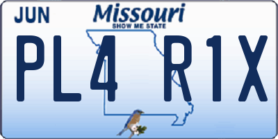 MO license plate PL4R1X