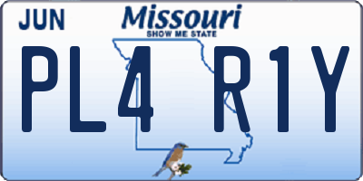 MO license plate PL4R1Y