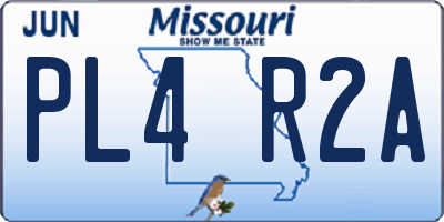 MO license plate PL4R2A