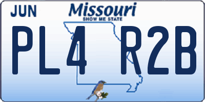 MO license plate PL4R2B