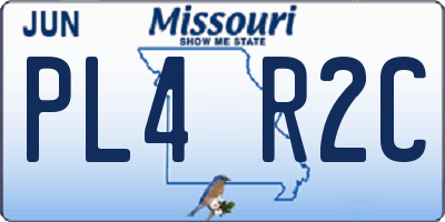 MO license plate PL4R2C