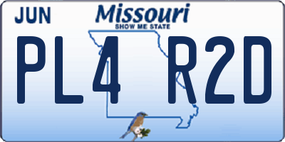 MO license plate PL4R2D