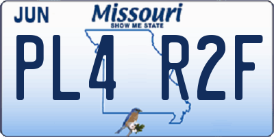 MO license plate PL4R2F