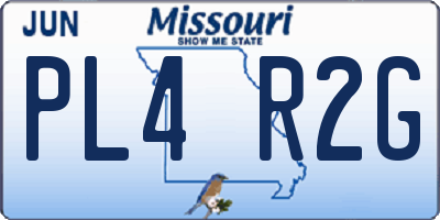 MO license plate PL4R2G