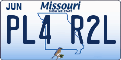 MO license plate PL4R2L