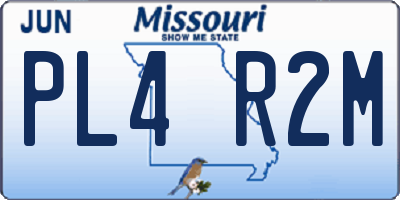 MO license plate PL4R2M
