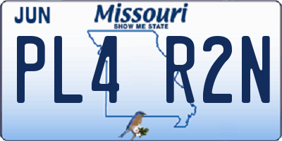 MO license plate PL4R2N