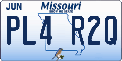 MO license plate PL4R2Q