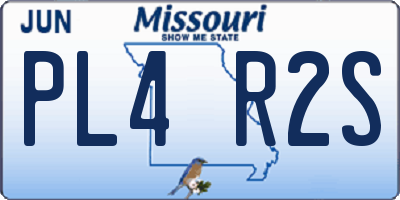 MO license plate PL4R2S