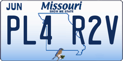 MO license plate PL4R2V