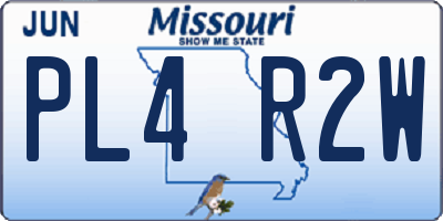 MO license plate PL4R2W
