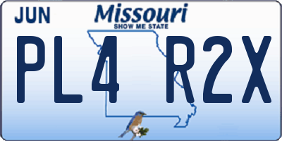 MO license plate PL4R2X