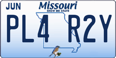 MO license plate PL4R2Y
