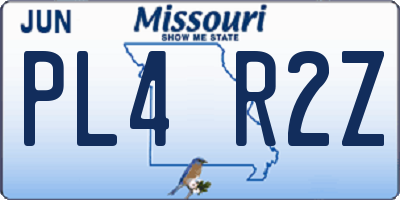 MO license plate PL4R2Z