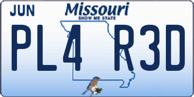 MO license plate PL4R3D