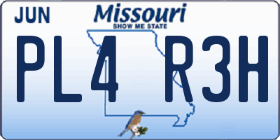 MO license plate PL4R3H