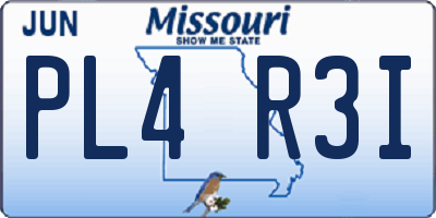 MO license plate PL4R3I