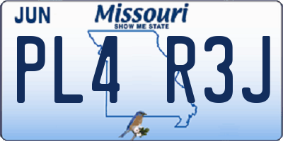 MO license plate PL4R3J