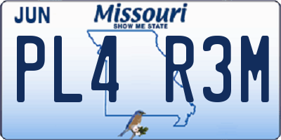 MO license plate PL4R3M